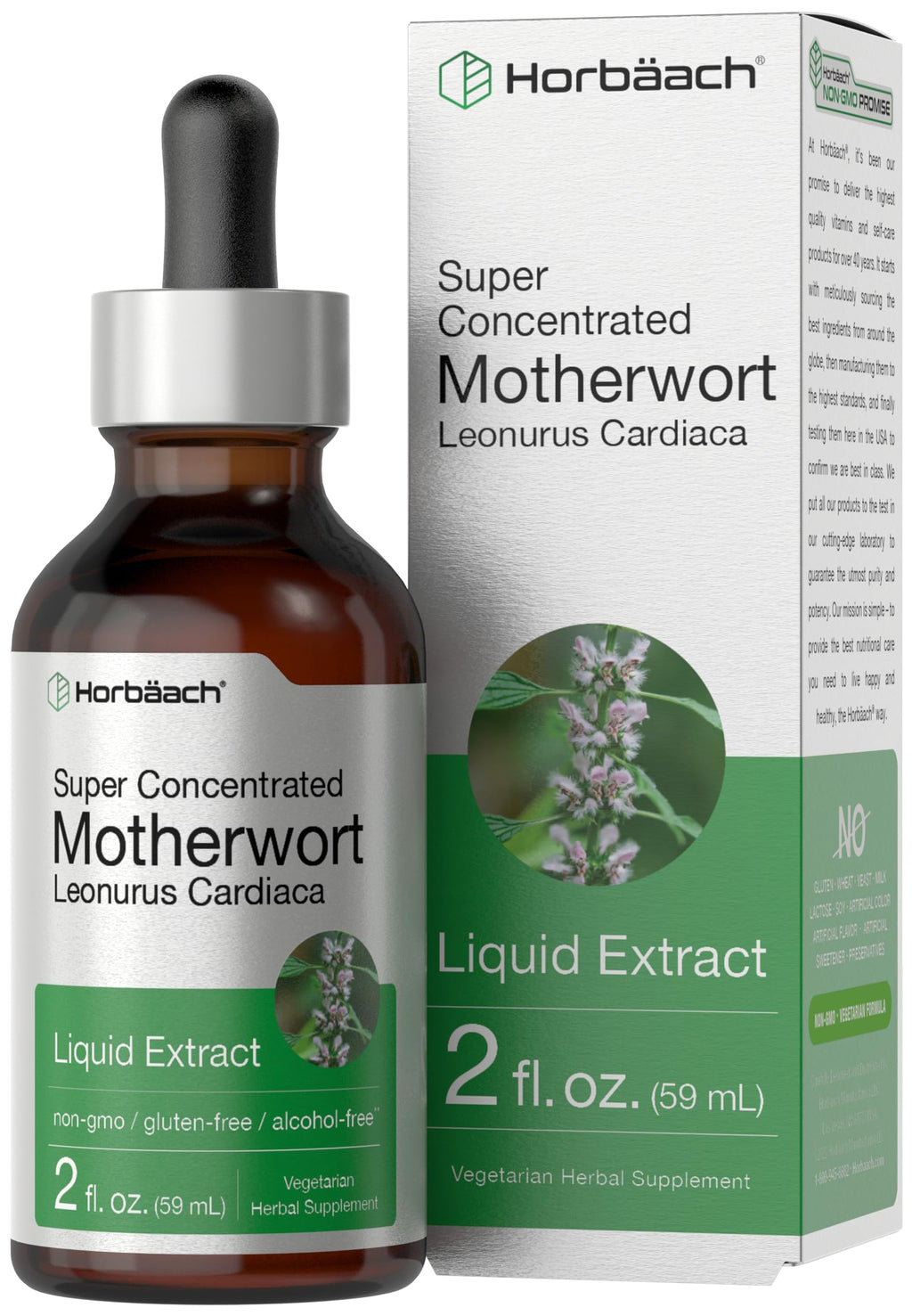 Horbäach Motherwort Herb Extract Tincture - 2 Fl Oz