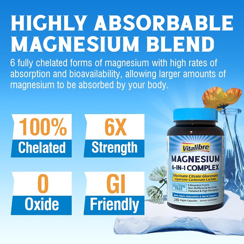 Vitalibre Magnesium Complex Supplement 6 in 1