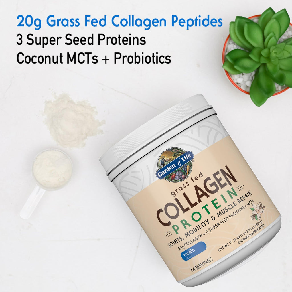 Garden of Life Grass Fed Collagen Protein Powder Vanilla - 14 Servings - image 4