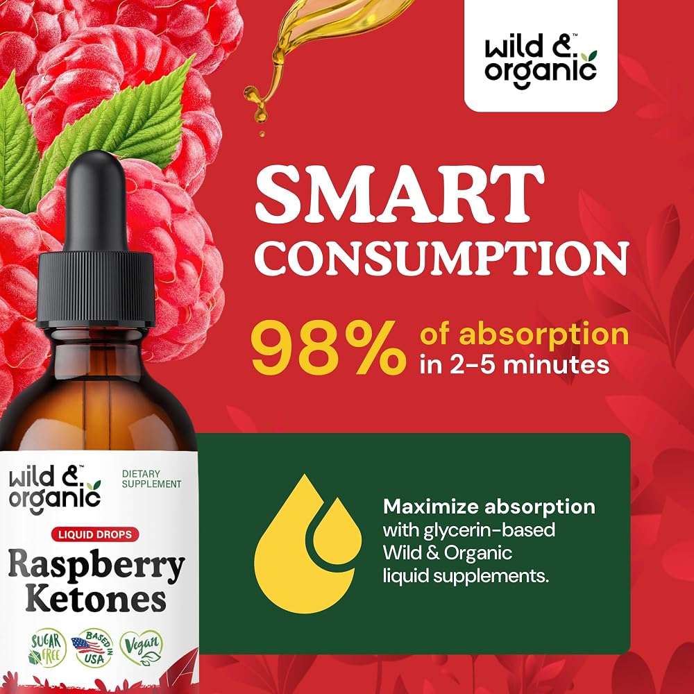 Wild & Organic Raspberry Ketones Extract Tincture - Liquid Raspberry