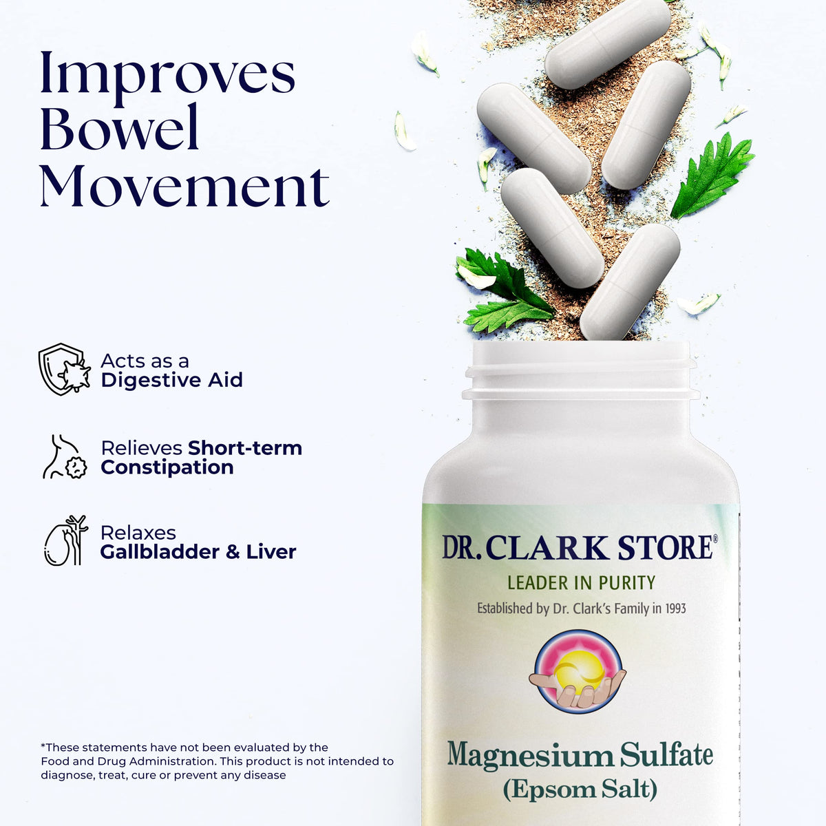 Dr Clark Magnesium Sulfate USP 1030mg - 100 Capsules - image 5
