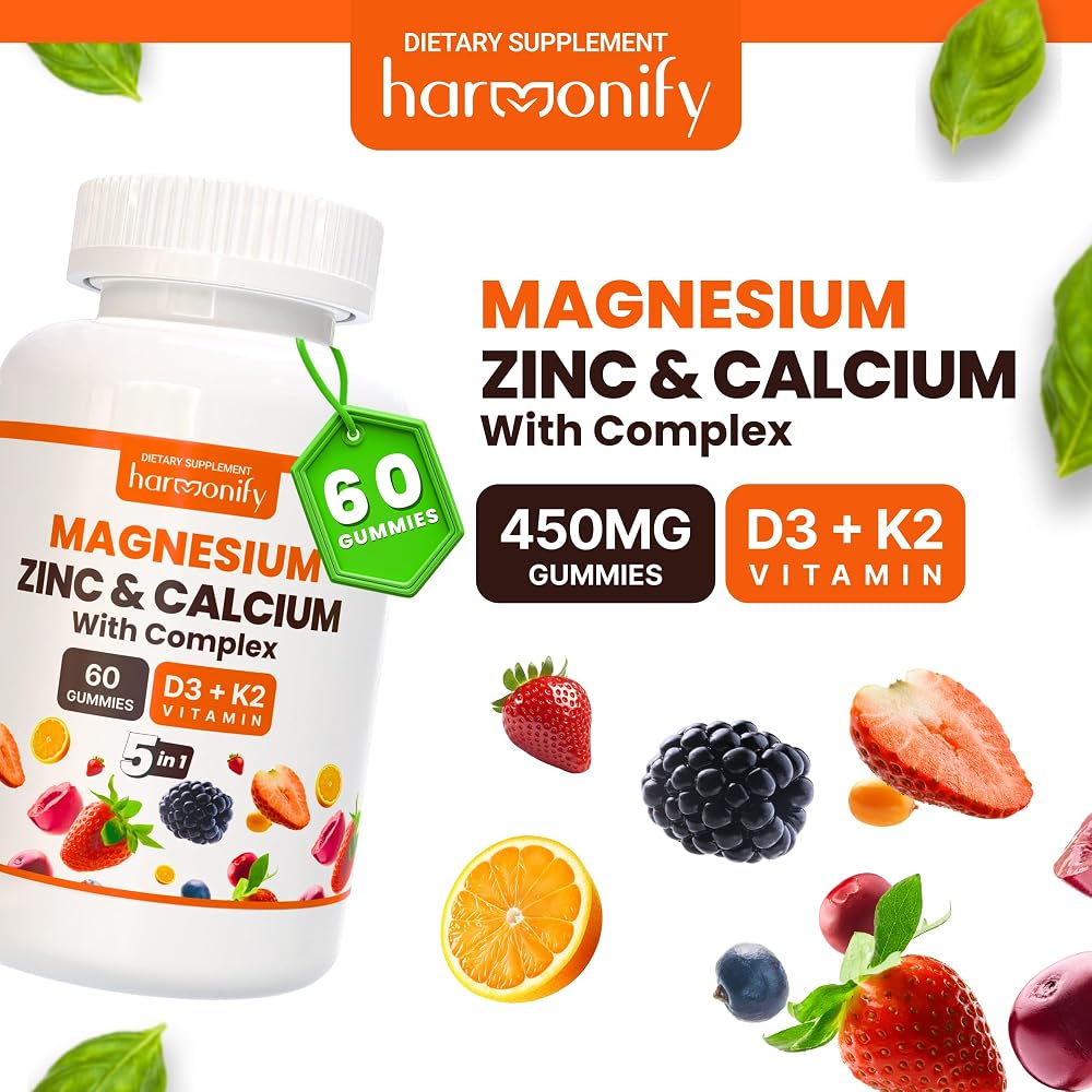 HARMONIFY Magnesium Calcium Zinc with Vitamin D3 & K2 Gummies - 60 Count - image 5