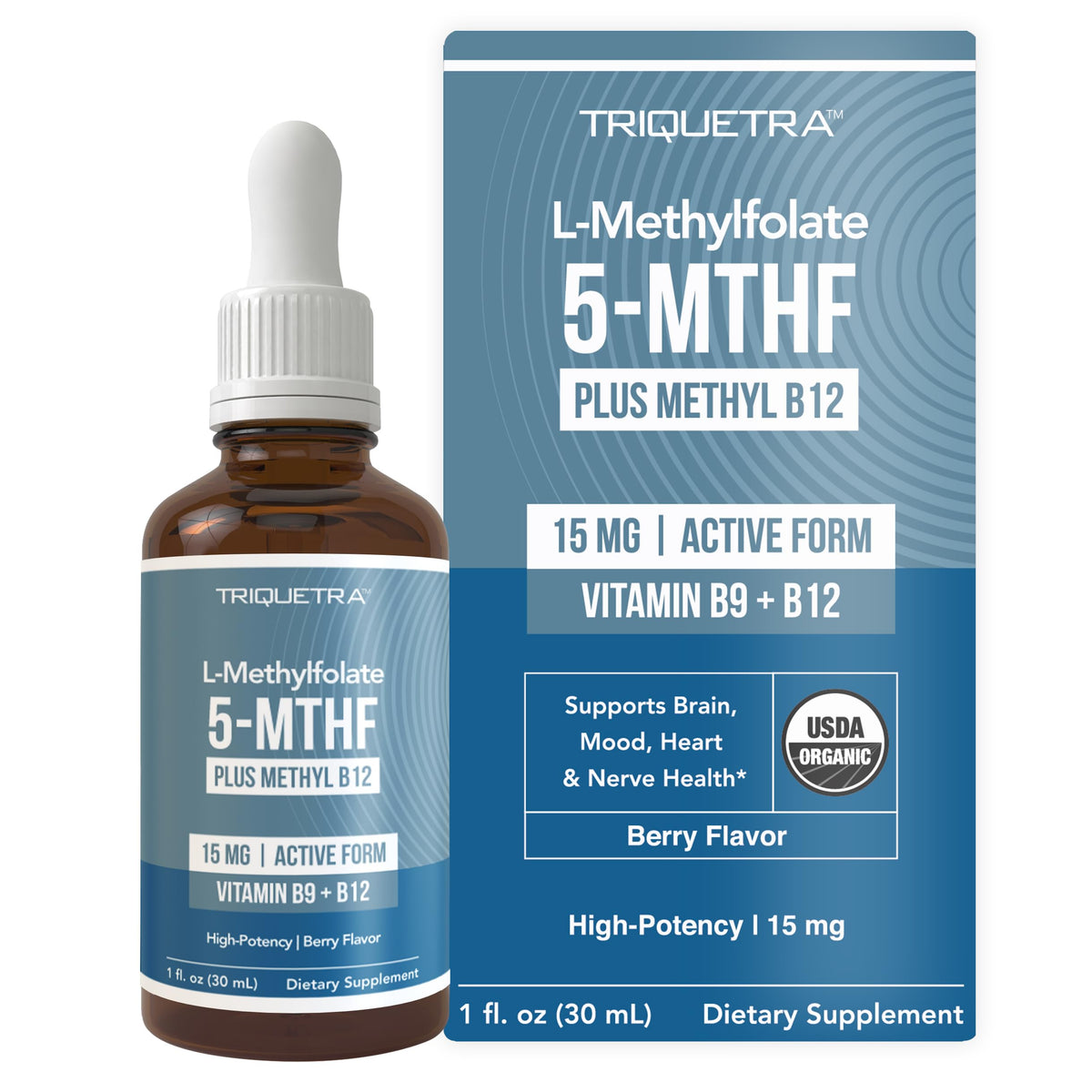 Triquetra Health L Methyl Folate 15mg Plus Methyl B12 Cofactor