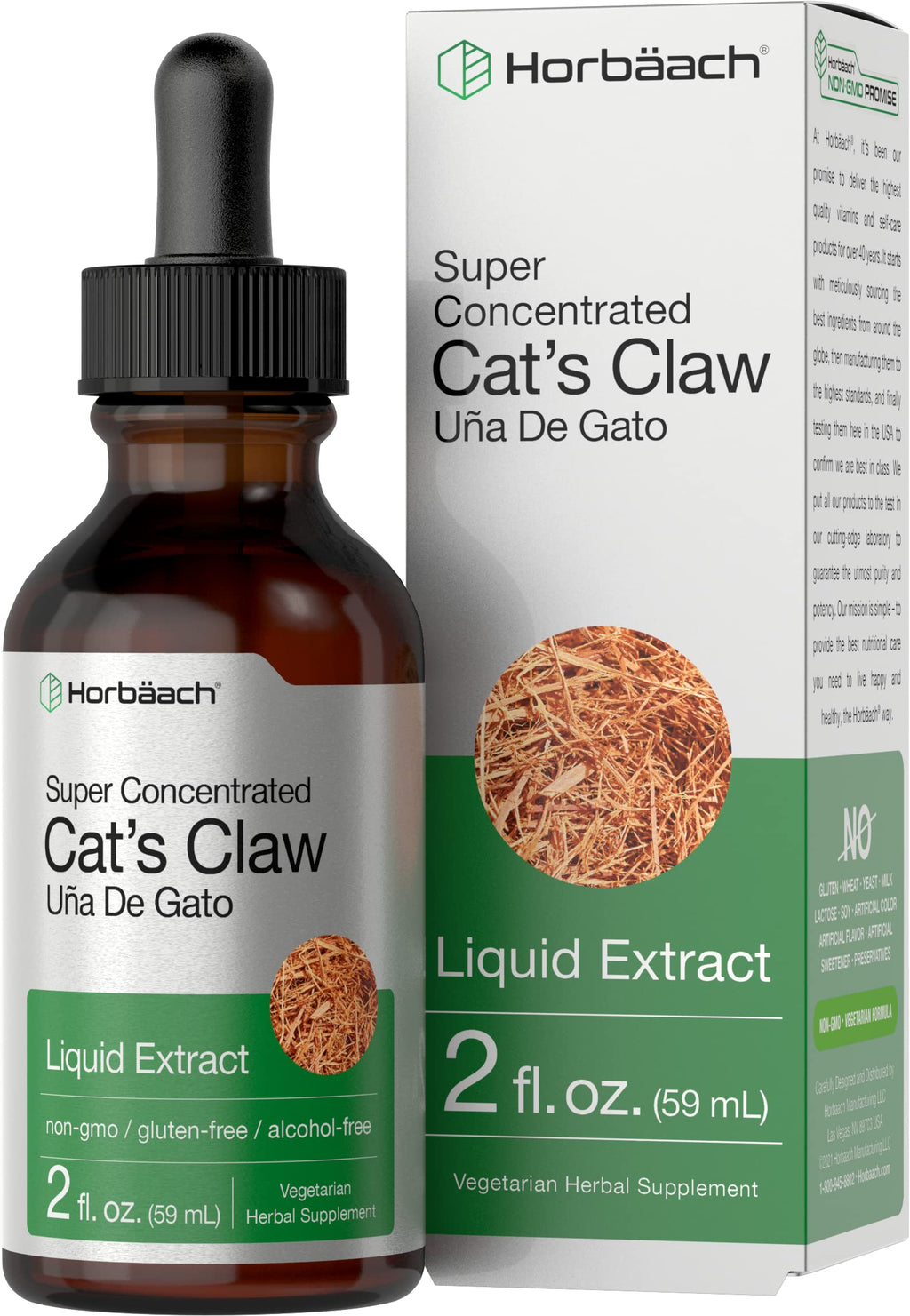 Horbäach Cat's Claw Herb Extract Tincture Alcohol Free - 2 Fl Oz