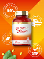 Carlyle Vitamin D3 10000 IU - 400 Softgels - image 5