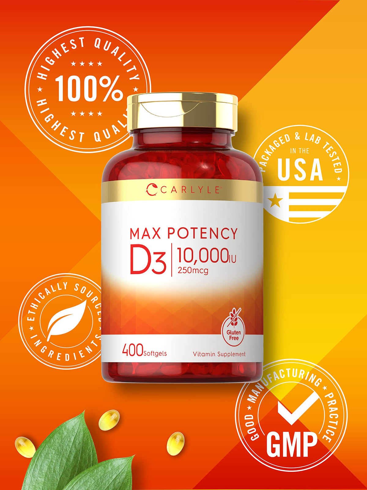 Carlyle Vitamin D3 10000 IU - 400 Softgels - image 5