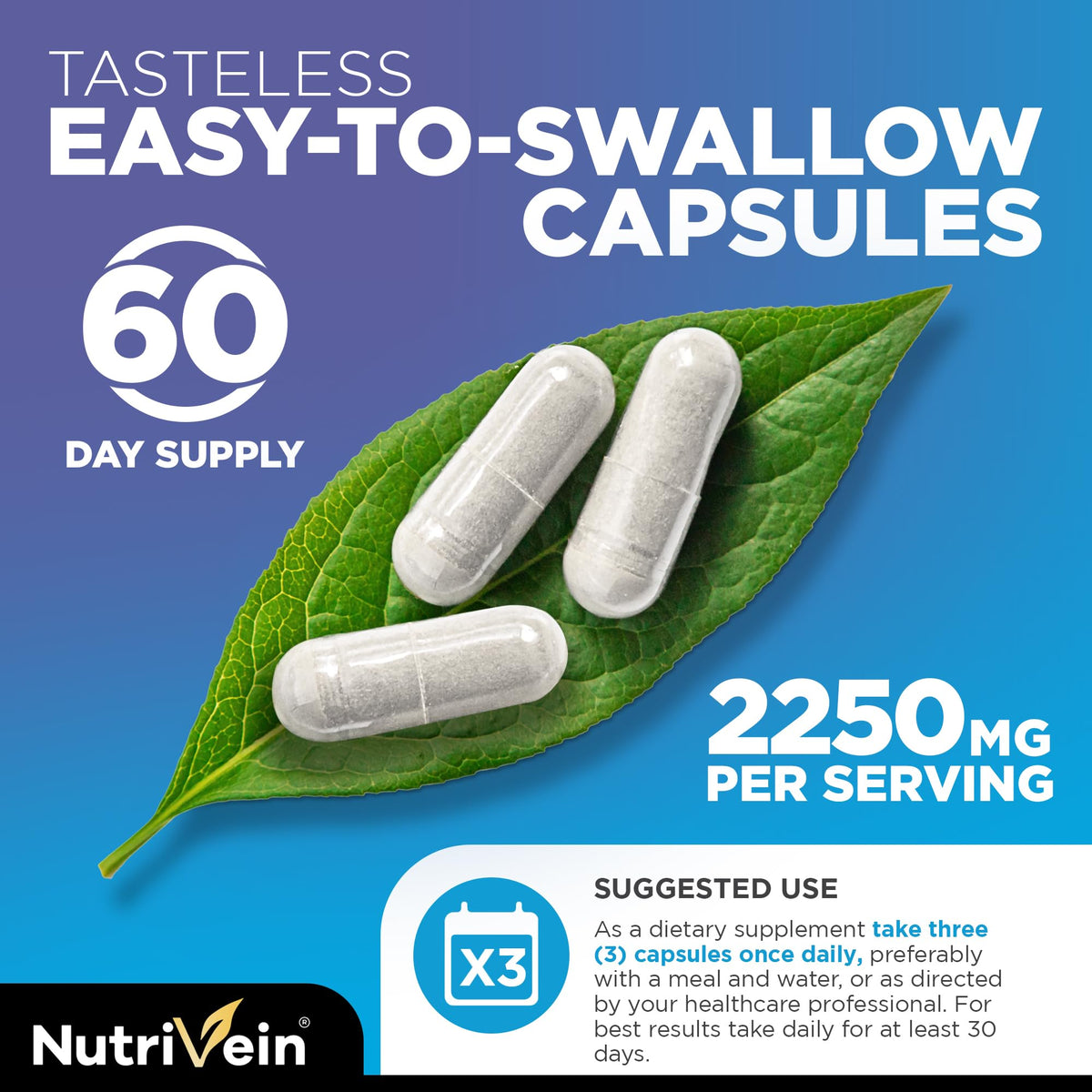 Nutrivein Premium Multi Collagen Capsules 2250mg - 180 Capsules - image 5