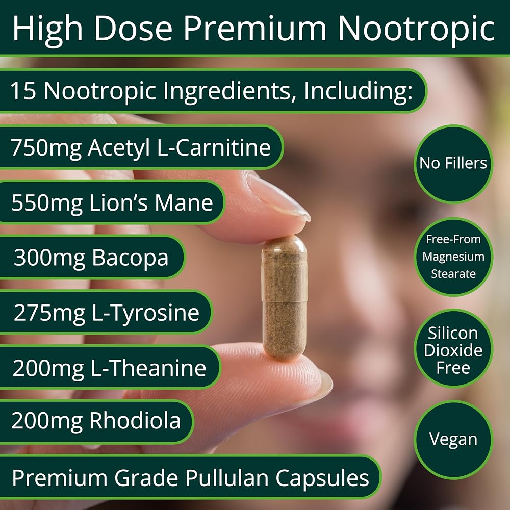 ThinkEase Brain Supplement Nootropic - 120 Capsules - image 3