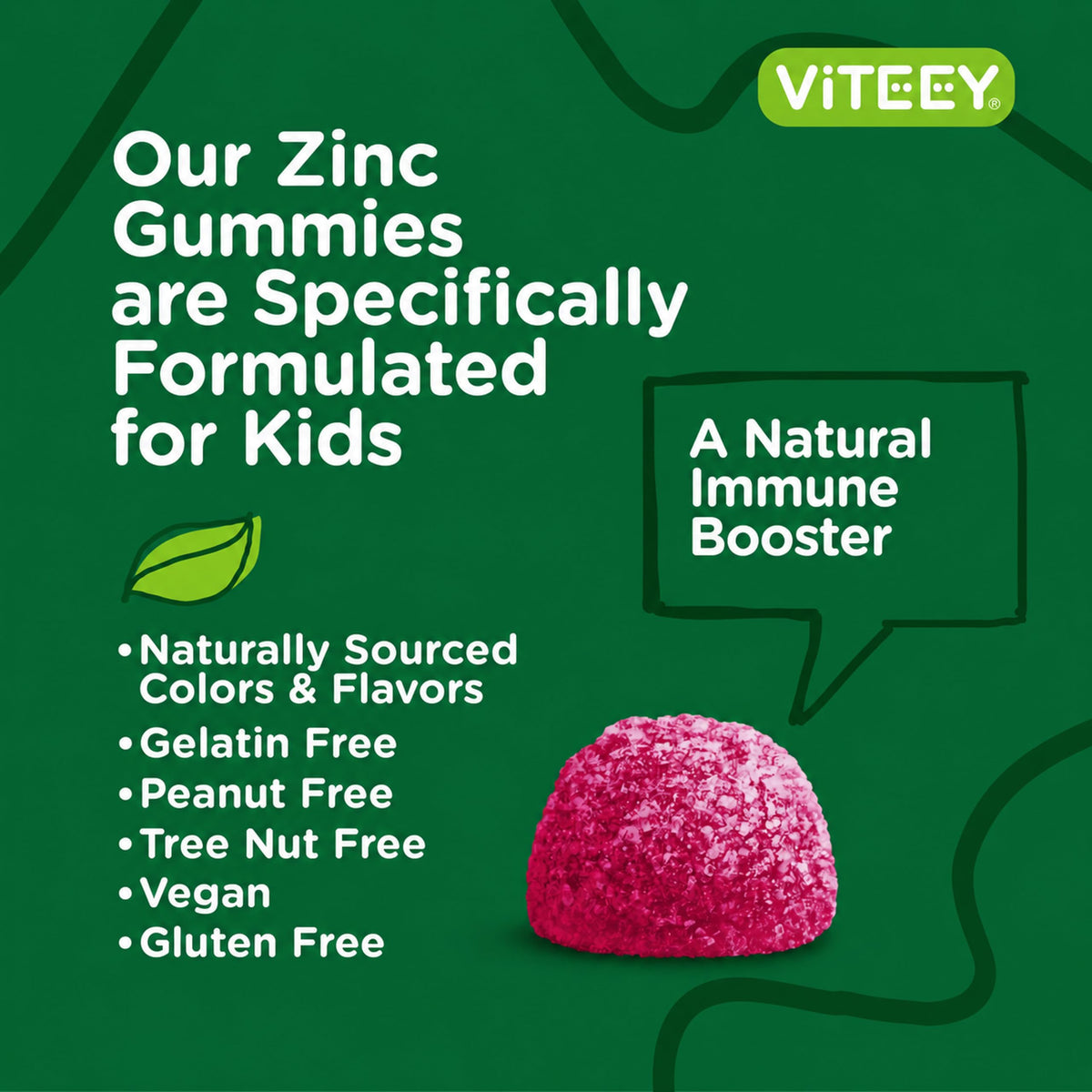 Viteey Zinc for Kids Gummies 25mg - 120 Gummies - image 5