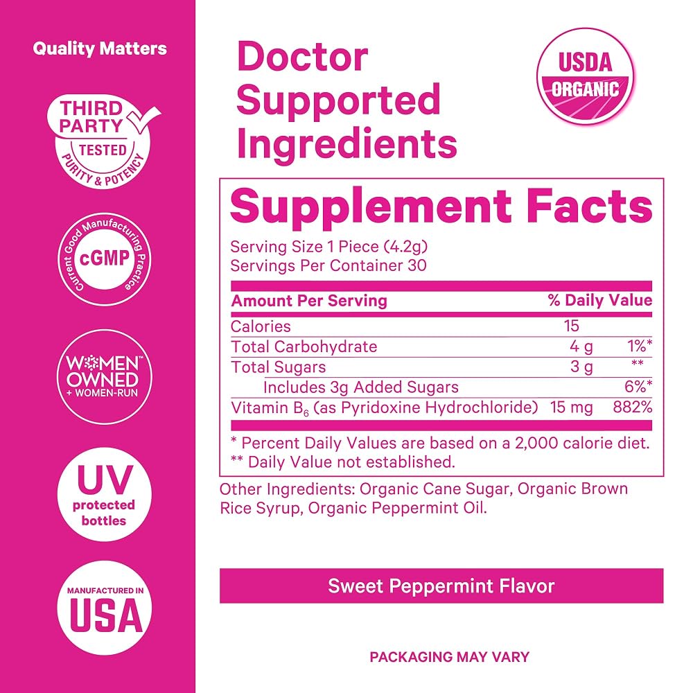 Pink Stork Organic Peppermint & Ginger Lozenges for Nausea - 60 Count - image 6