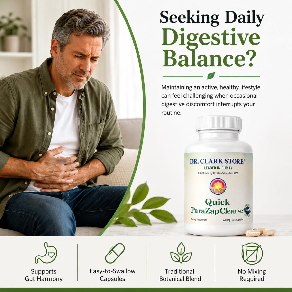 Dr Clark Quick Para-Zap Cleanse Supplement 520mg - 135 Capsules - image 2