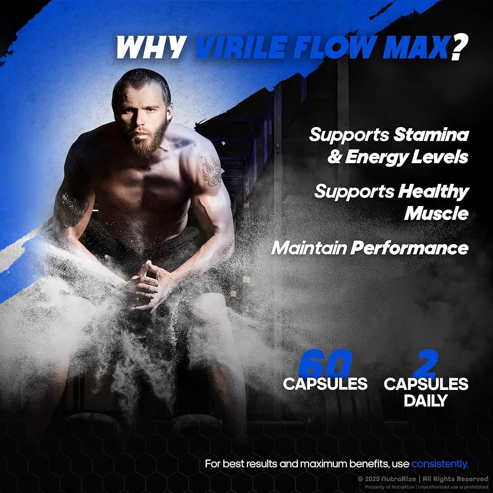 NutraRize Virile Flow Max Capsules for Energy and Stamina - 180 Capsules - image 4
