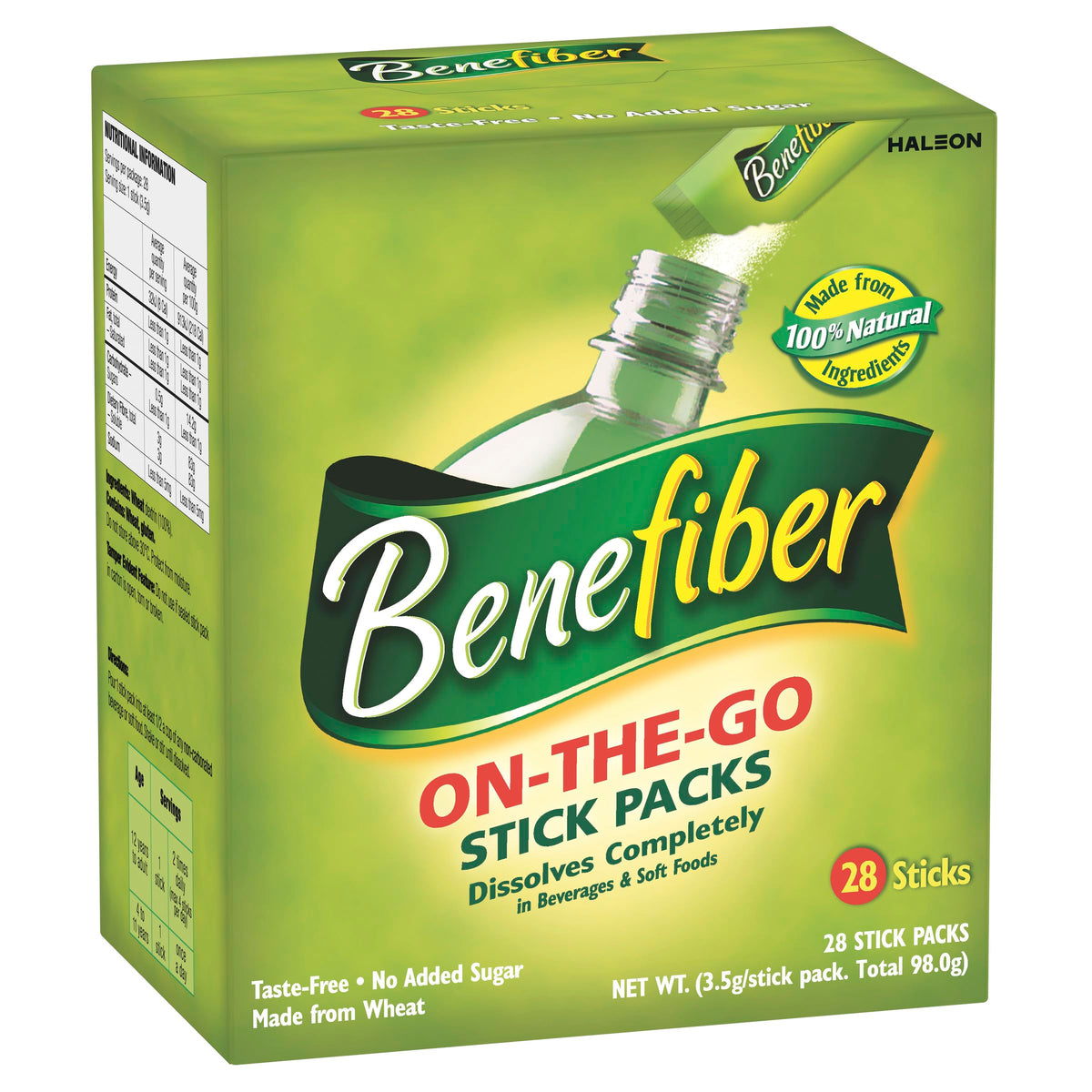 Benefiber Natural Fibre Supplement On-The-Go Stick - 28 Pack