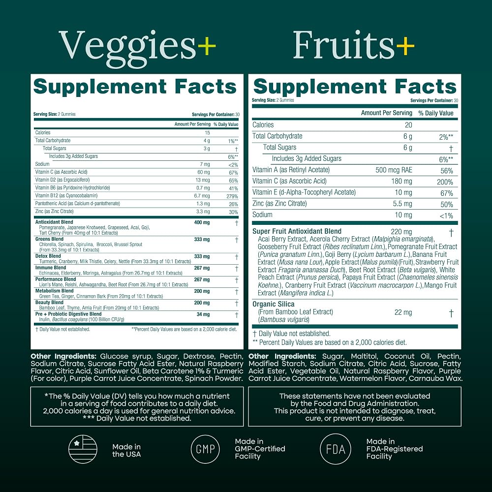Etta Vita Fruits and Veggies Gummies with 9 Superfruits & 30 Veggies - image 4