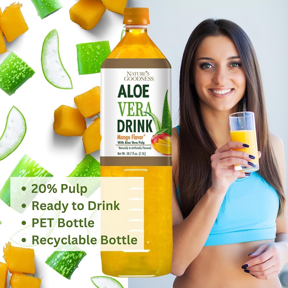Nature's Goodness Aloe Vera Drink Mango Flavor - 12 Pack - image 4