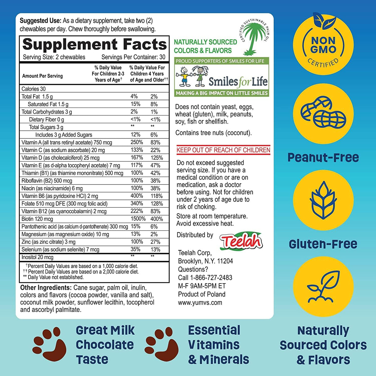 YUM-V'S Kids Multivitamin Chewable Chocolate Bears - 120 Count - image 5