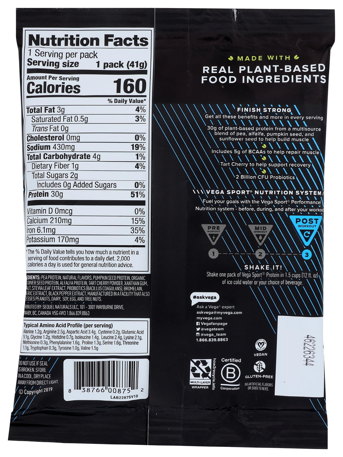 Vega Sport Performance Protein Powder Vanilla - 1.5 oz - image 2