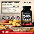 X Gold Health Maca Root & Korean Panax Ginseng Extract - 120 Capsules - image 2