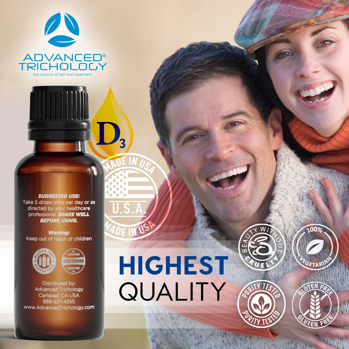 Advanced Trichology Vitamin D3 5000 IU Liquid - 1 Fl Oz - image 5