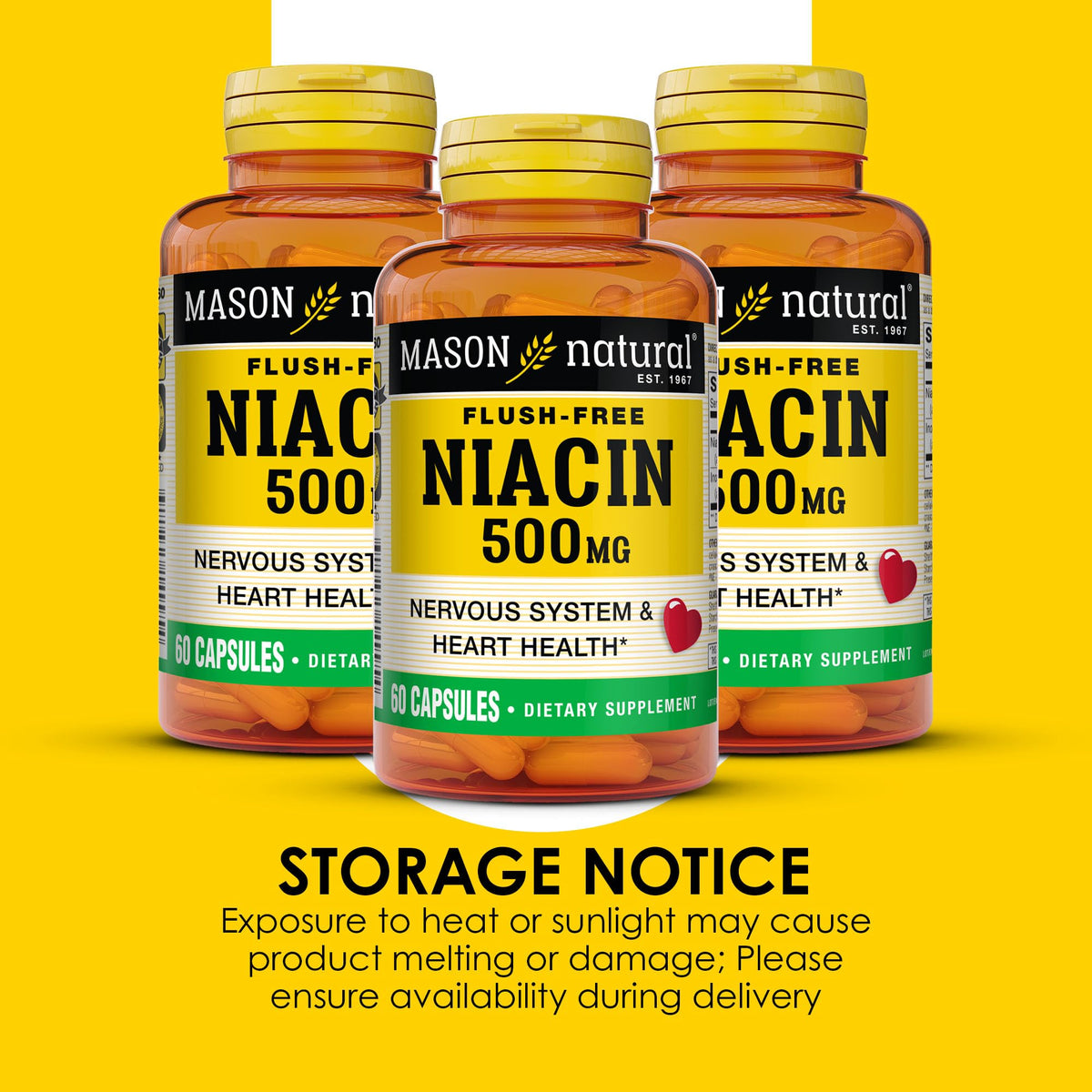 MASON NATURAL Niacin 500 mg Flush-Free - 180 Capsules - image 4