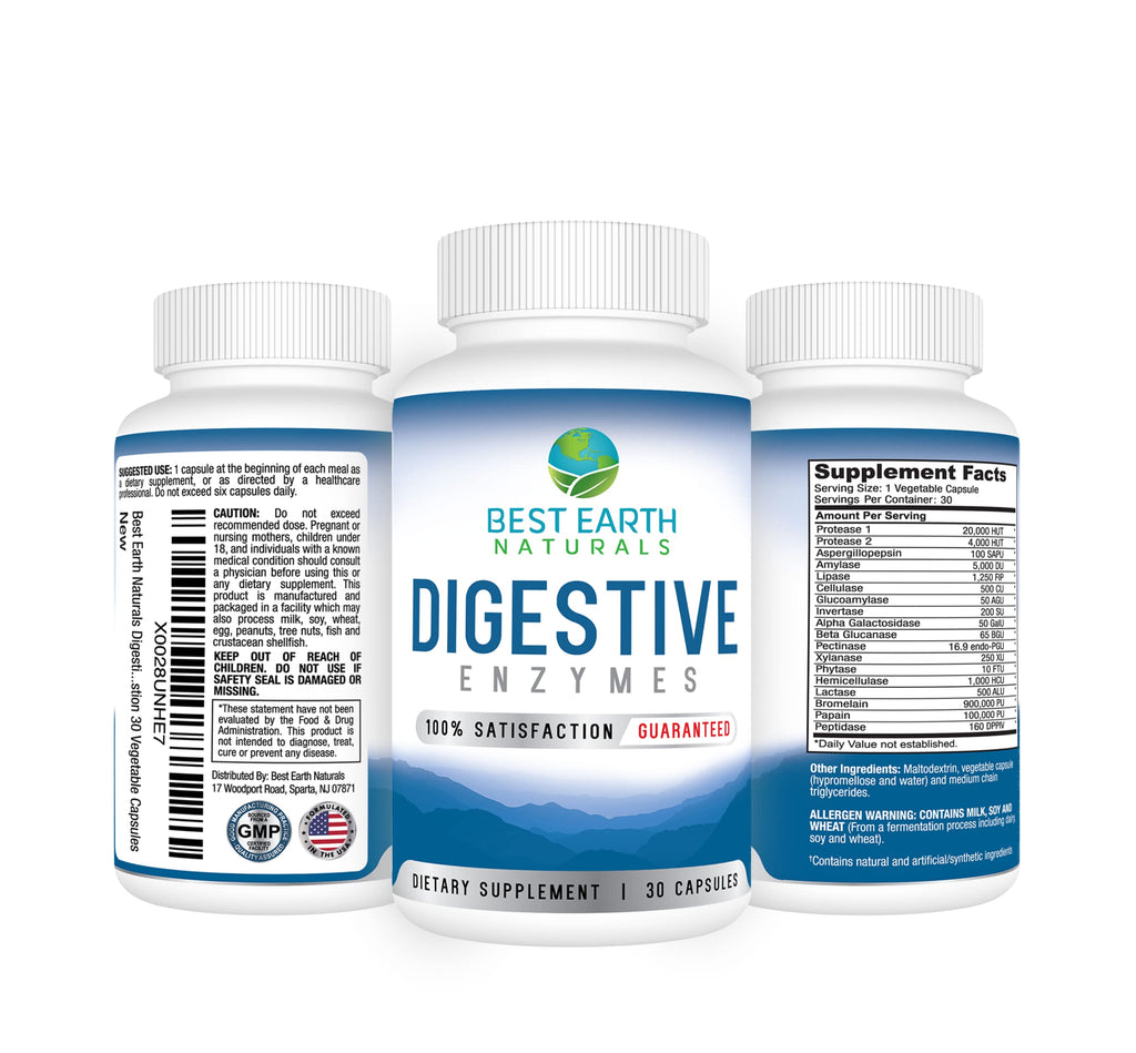 Best Earth Naturals Digestive Enzymes Maximum Strength - 30 Vegetable Capsules - image 2
