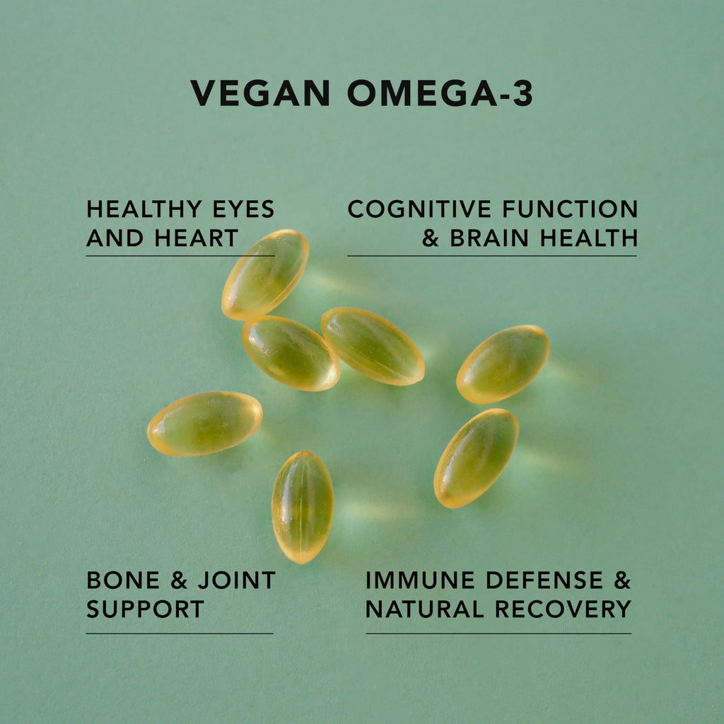 AMANDEAN Vegan Omega-3 Algal Oil DHA EPA Softgels - 120 Count - image 3