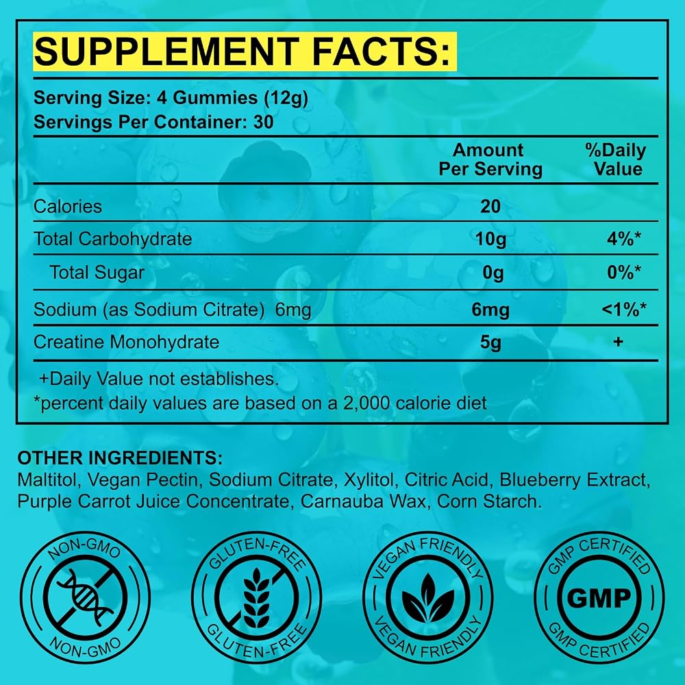 ZhuGuaCo Creatine Monohydrate Gummies for Muscle Growth - 120 Gummies - image 9