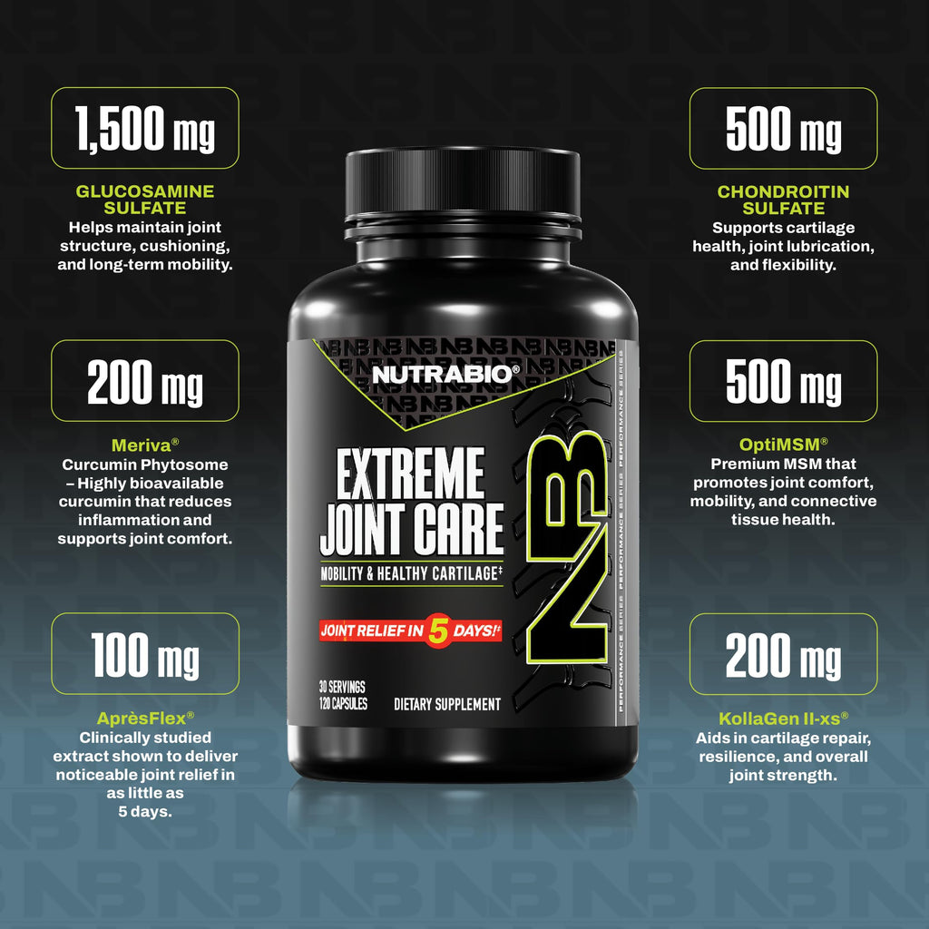 NutraBio Extreme Joint Care Joint Support Supplement - 120 Capsules - image 2