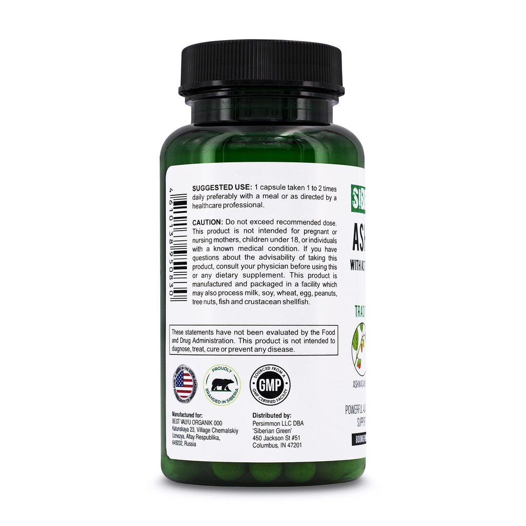 Siberian Green Ashwagandha Root with Astragalus & Eleuthero - 60 Capsules - image 4