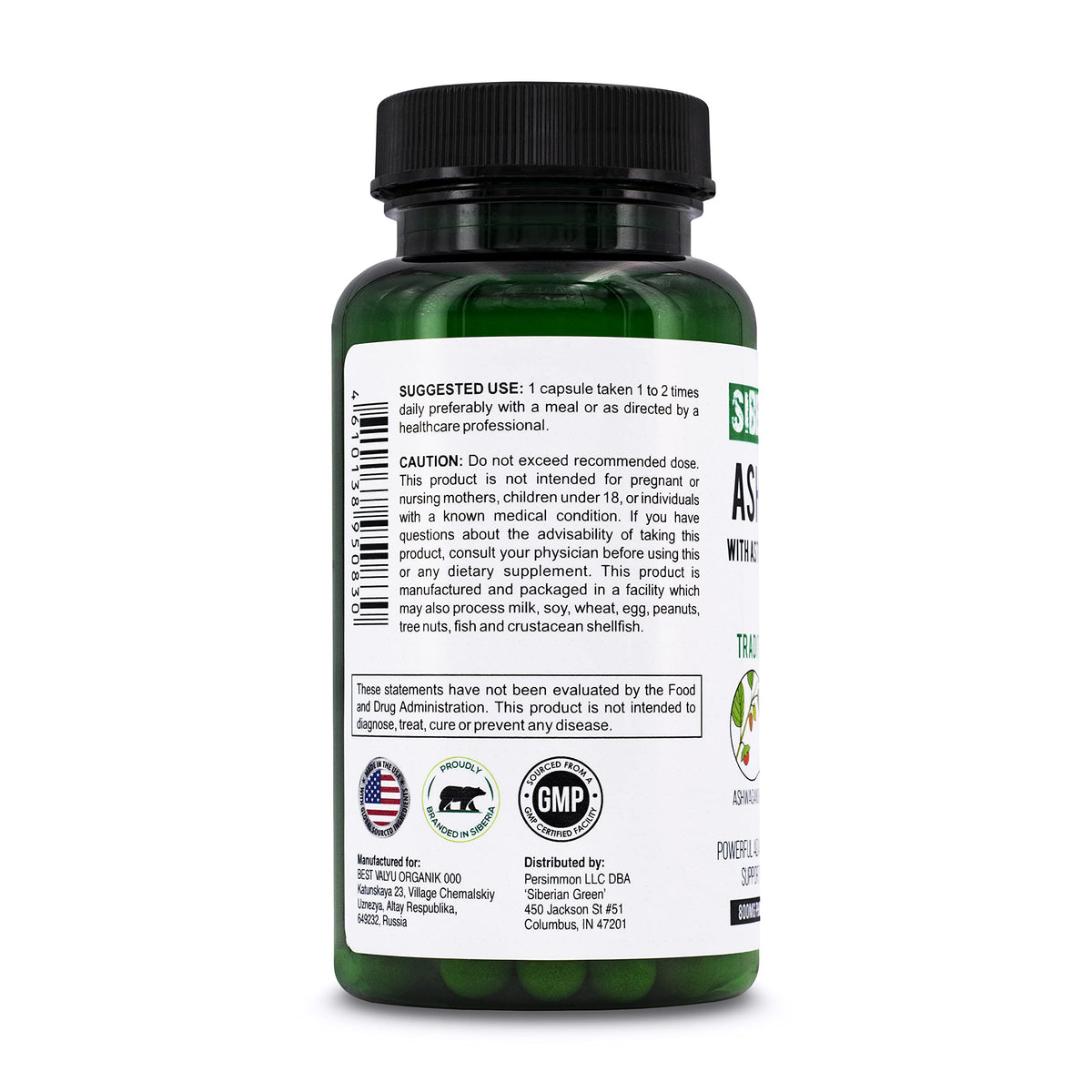 Siberian Green Ashwagandha Root with Astragalus & Eleuthero - 60 Capsules - image 4