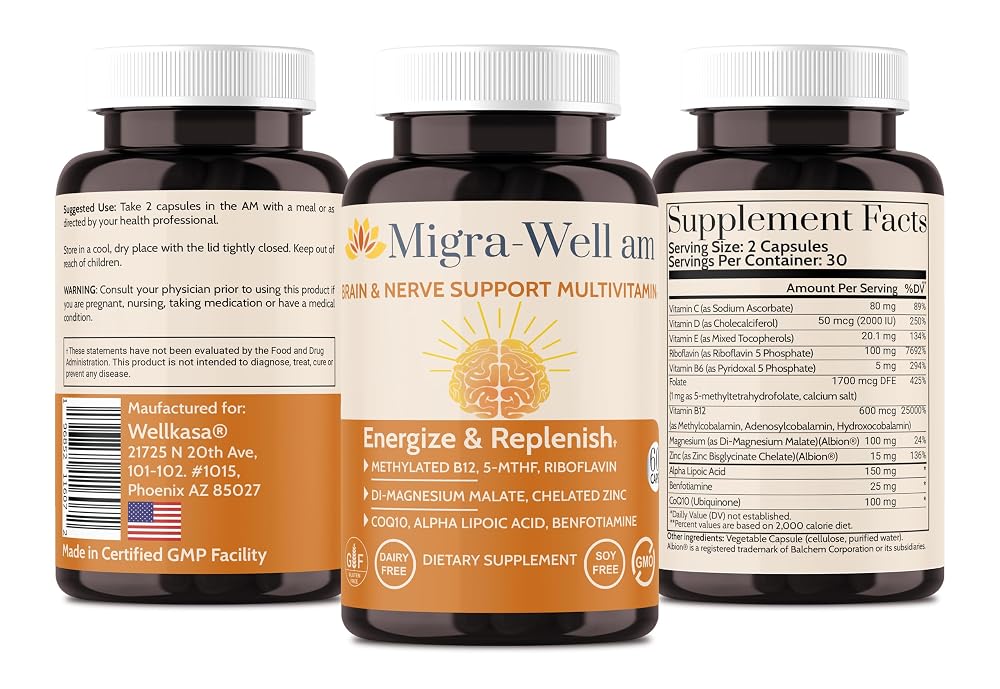 Wellkasa Migra-Well AM Methylated Multivitamin - 60 Capsules - image 6