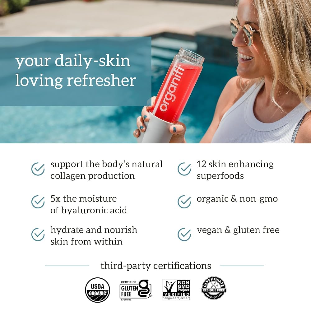 Organifi Glow Hydrating Drink Mix for Radiant Skin - 30 Servings - image 4