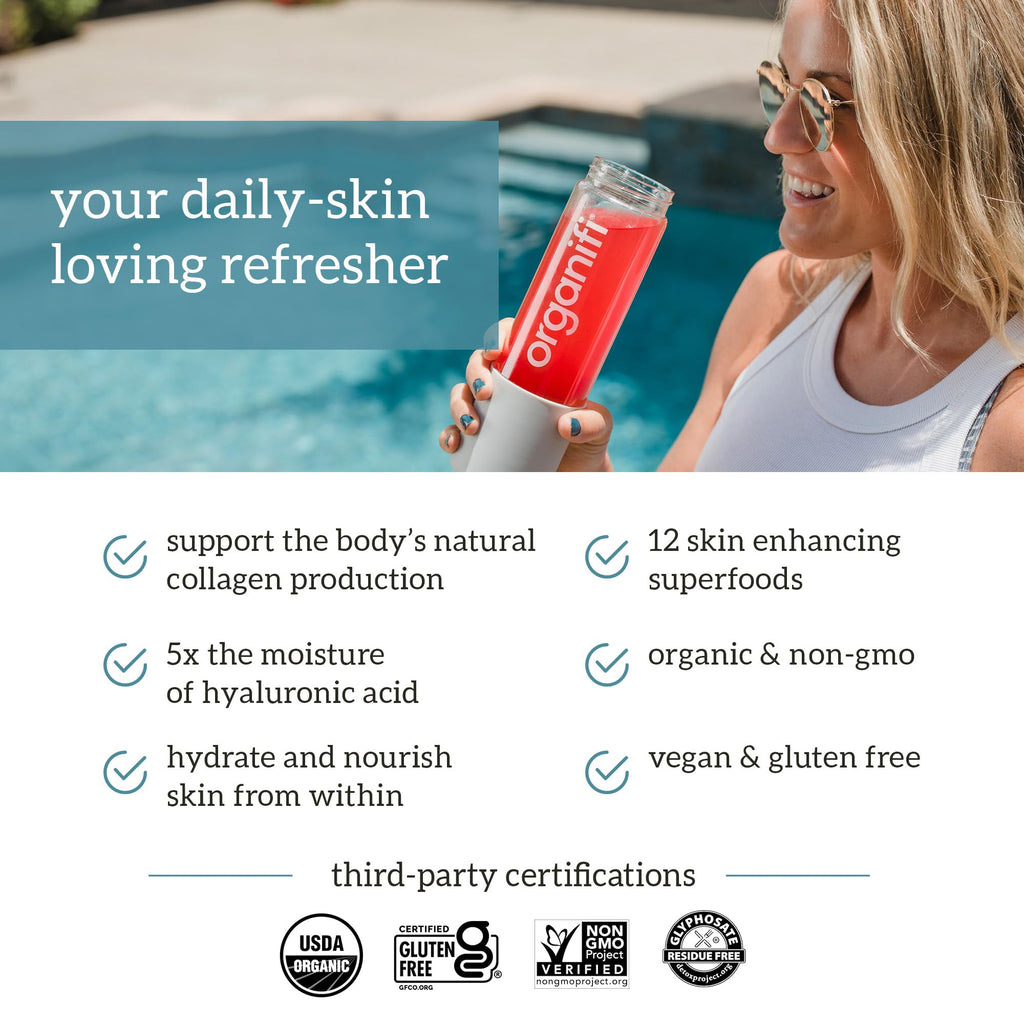 Organifi Glow Hydrating Drink Mix for Radiant Skin - 30 Servings - image 4