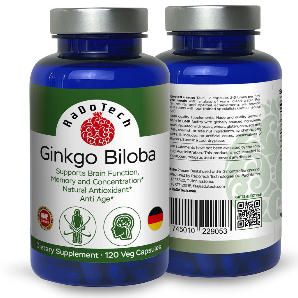 RaDoTech Ginkgo Biloba Memory & Focus Support - 120 Capsules - image 4