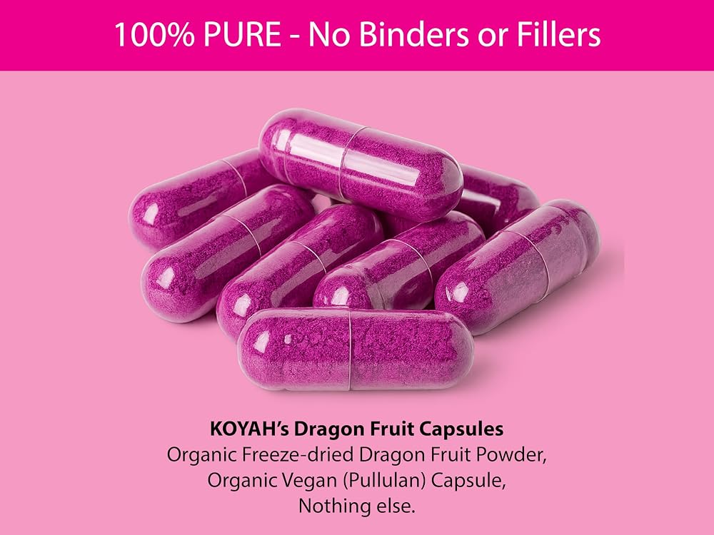KOYAH Organic Dragon Fruit Capsules Freeze-Dried - 60 Capsules - image 6