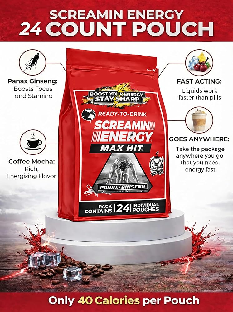 VITAL 4U Screamin Energy Max Hit Coffee Mocha Energy Shots - 24 Count - image 8