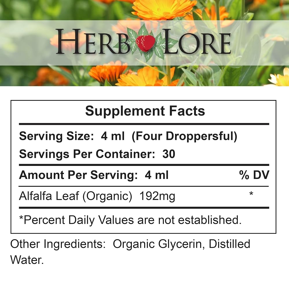 Herb Lore Organic Alfalfa Leaf Tincture