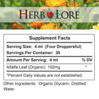 Herb Lore Organic Alfalfa Leaf Tincture