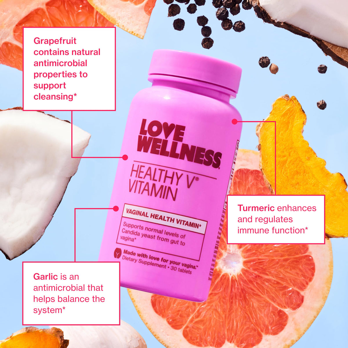 Love Wellness Healthy V Vitamin Vaginal Health Supplement - 30 Tablets - image 4