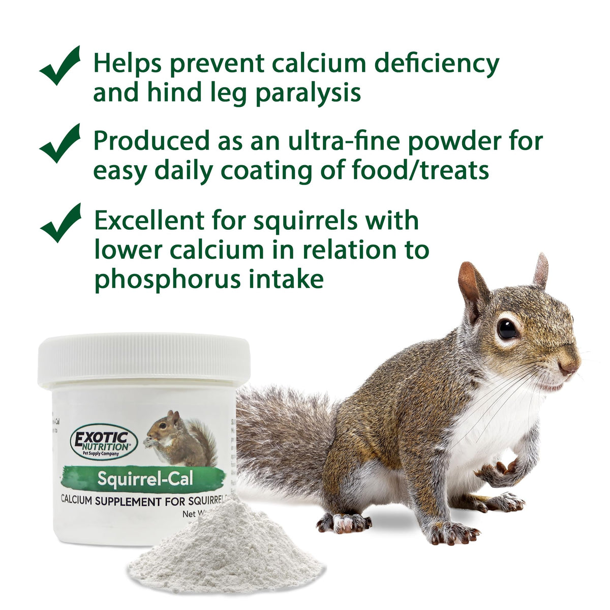 Exotic Nutrition Squirrel-Cal Calcium Supplement Powder - 3.5 oz - image 2
