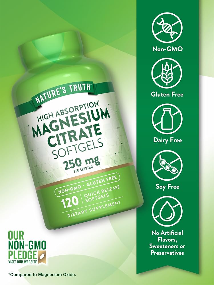 Nature's Truth Magnesium Citrate 250mg - 120 Softgels - image 3