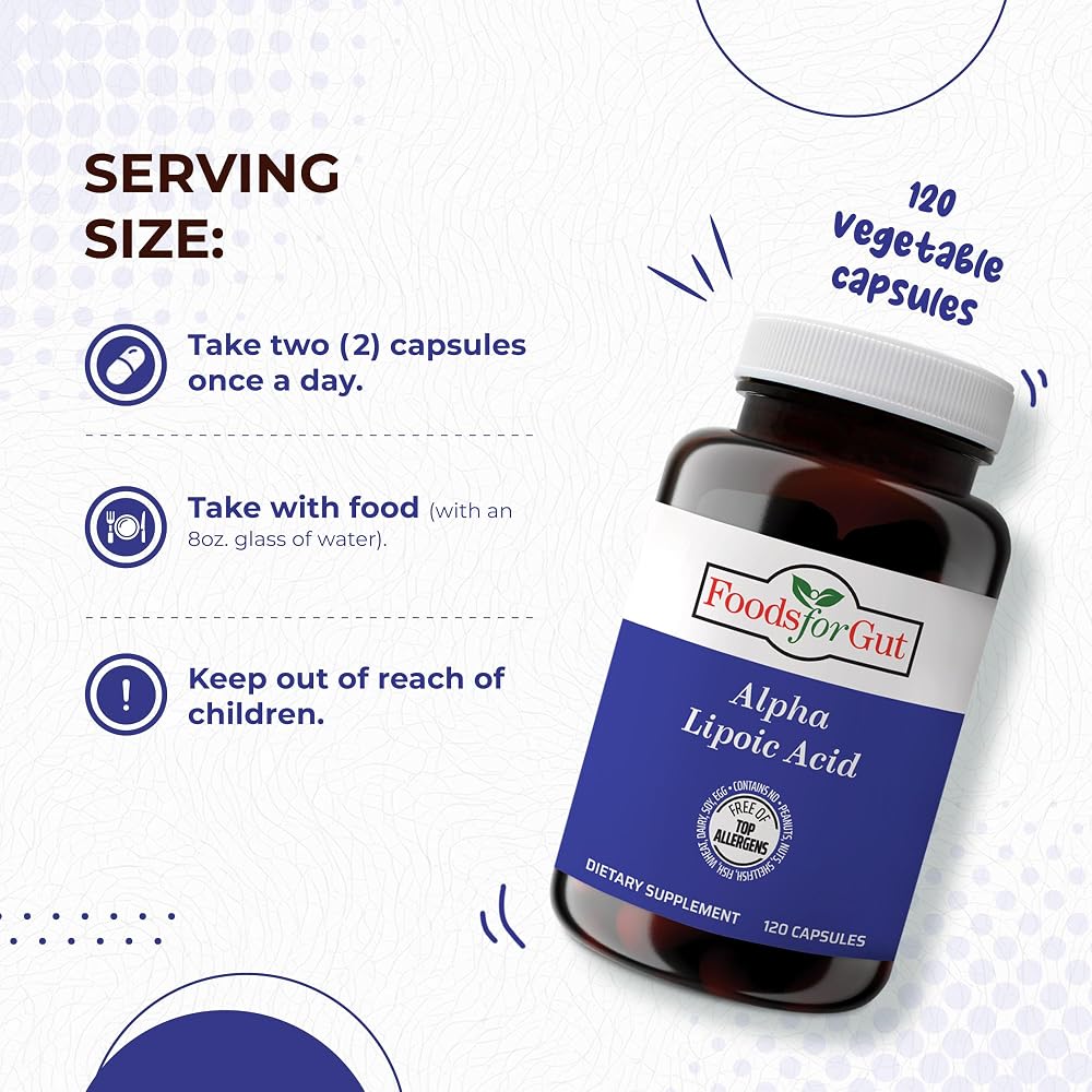 Foods For Gut Alpha Lipoic Acid 650 mg - 120 Vegetarian Capsules - image 4