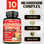 Satoomi Mushroom Complex Supplements Capsules - Blends with Lions Mane