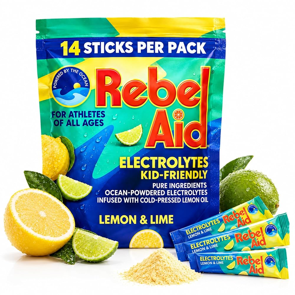 Rebel Aid Kids Electrolyte Powder Lemon Lime - 14 Sticks