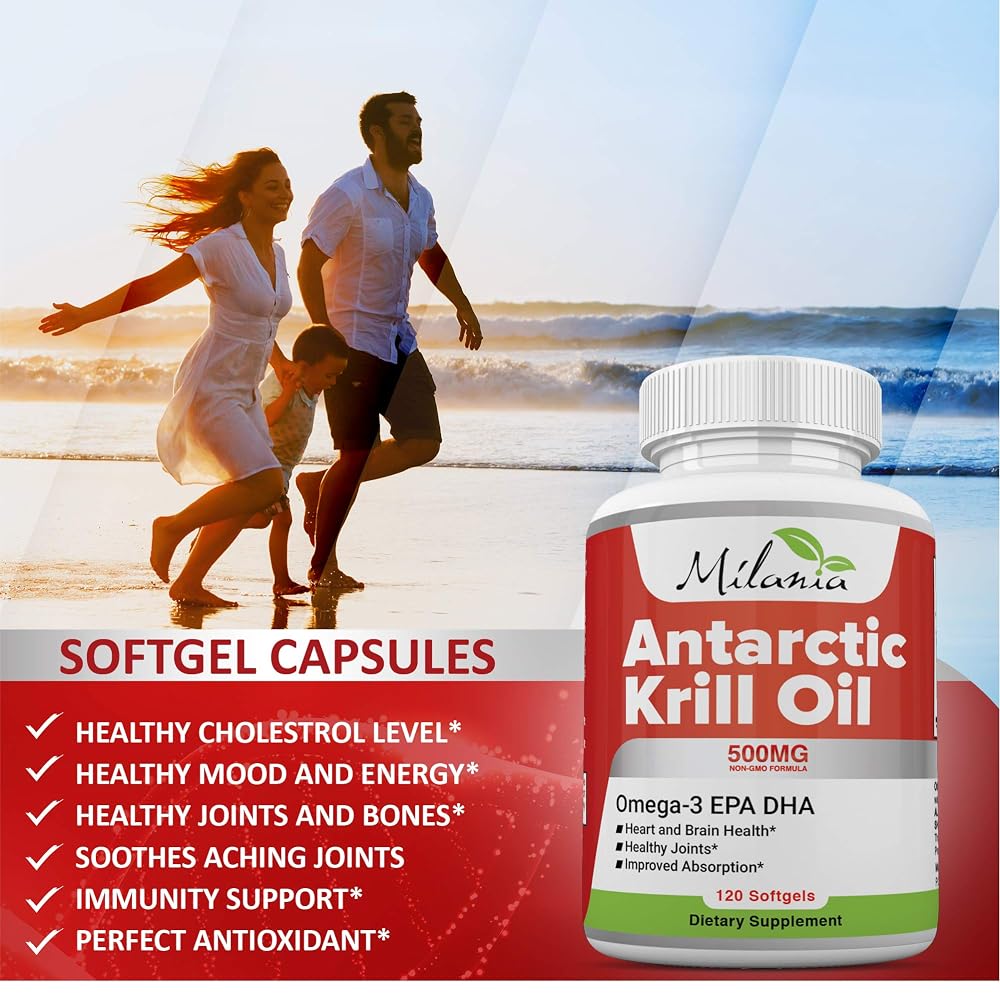 MILANIA Antarctic Krill Oil 500mg Omega-3 - 120 Softgels - image 5