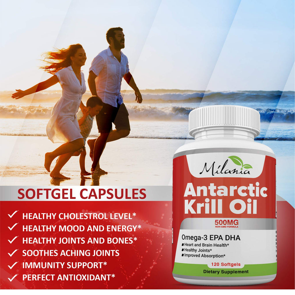 MILANIA Antarctic Krill Oil 500mg Omega-3 - 120 Softgels - image 5