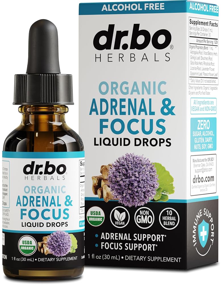 DR. BO Adrenal Support Liquid Drops with Adaptogens - 1 Fl Oz