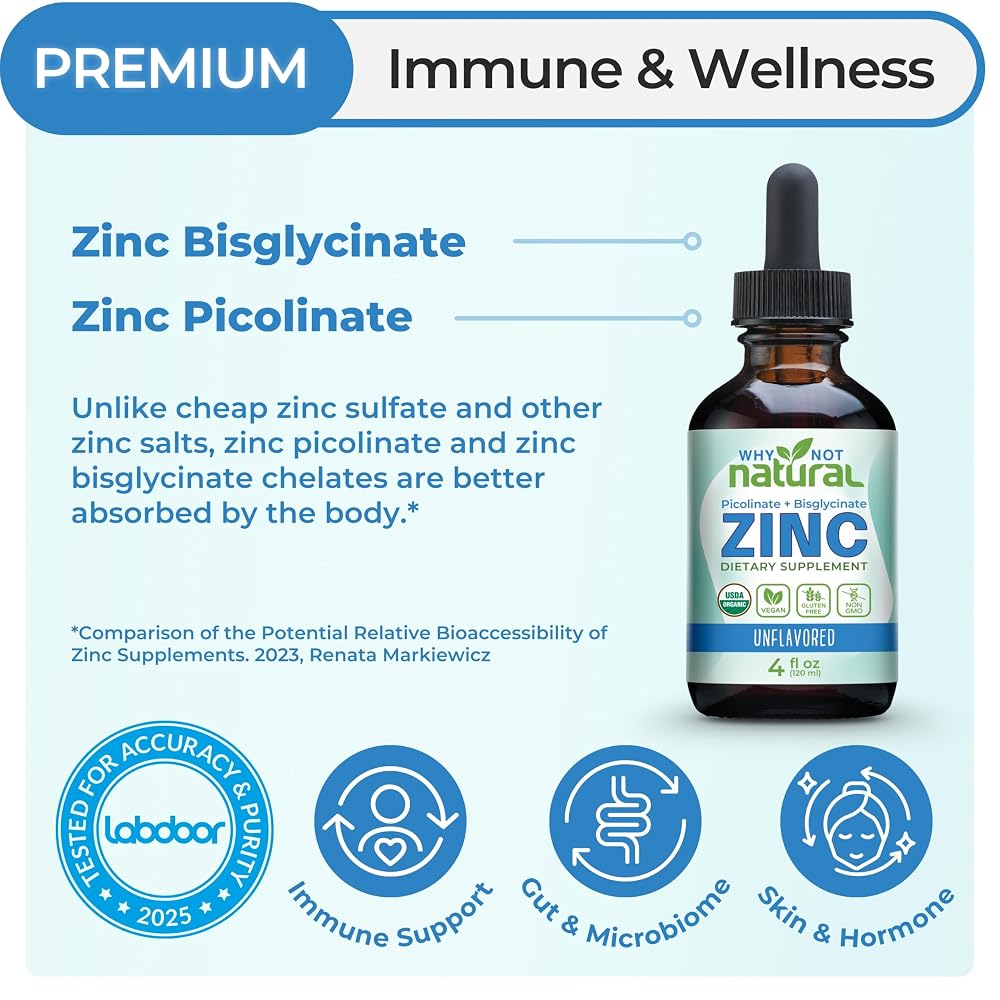 Why Not Natural Organic Liquid Zinc Drops - 4 Fl Oz - image 2