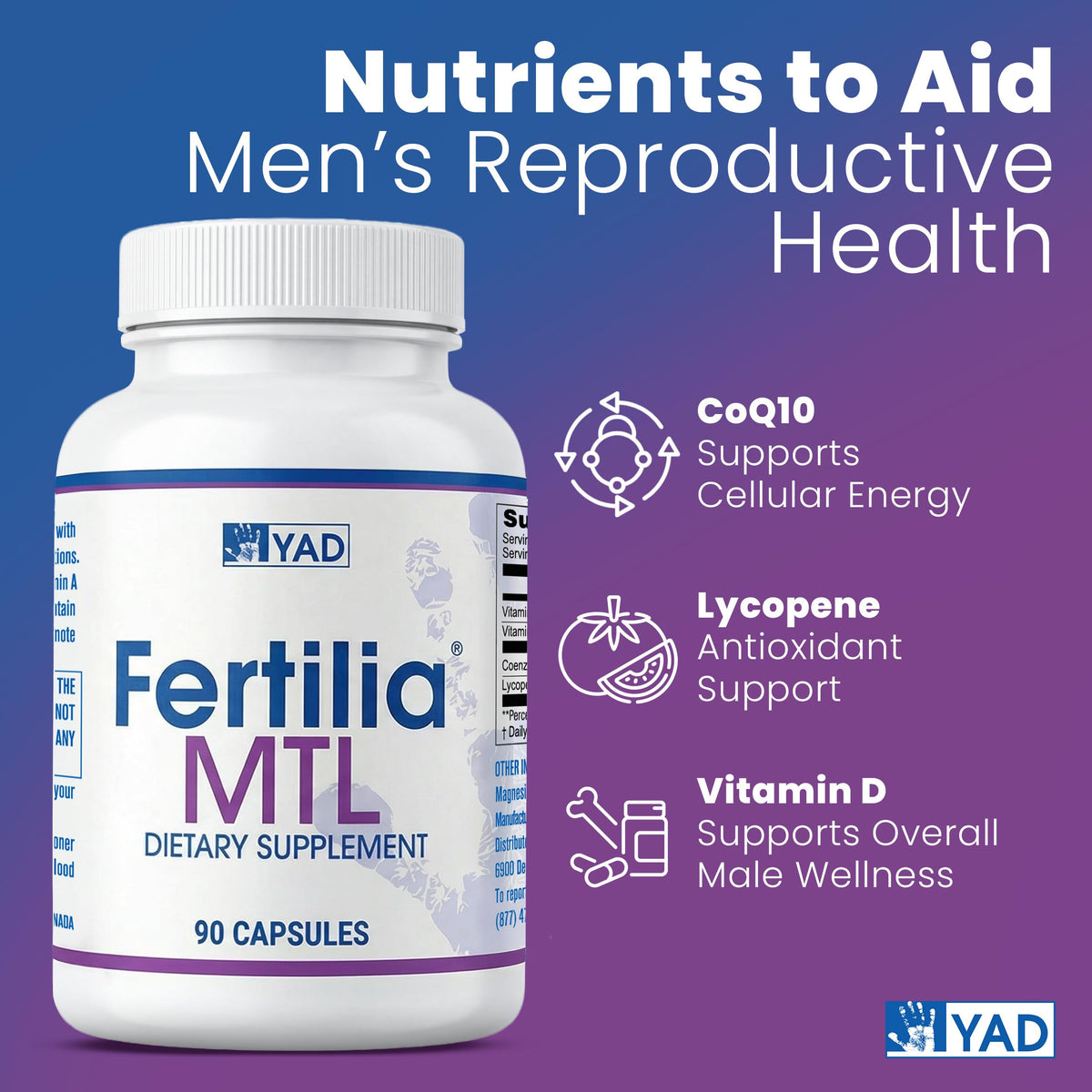 Fertilia MTL Male Fertility Supplement CoQ10 Lycopene - 90 Capsules - image 3