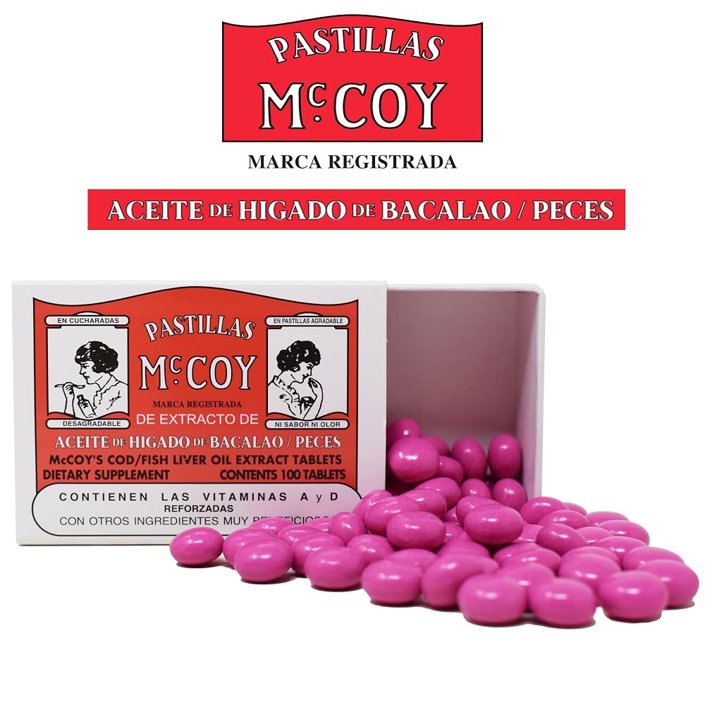 Pastillas McCoy Cod Fish Liver Oil Extract - 100 Tablets - image 3